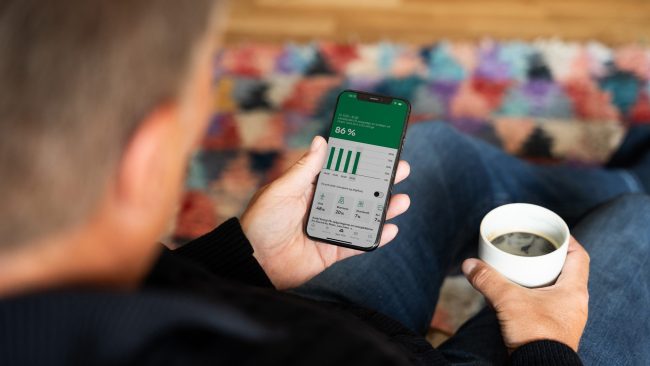 I Andel Energi appen kan du se CO2-aftrykket på den strøm vi leverer til dig.