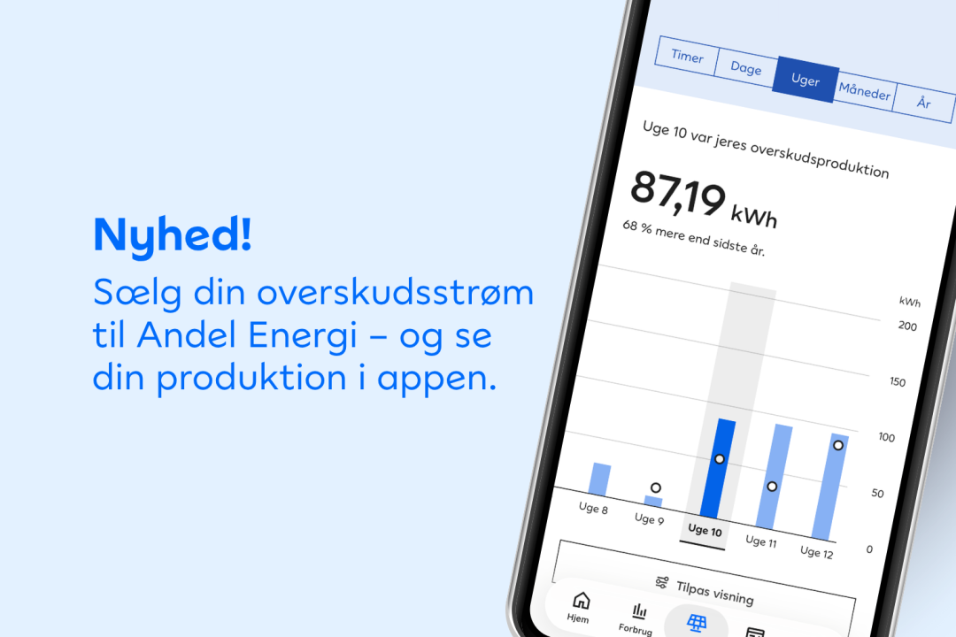 Nyhed: Sælg din overskudsstrøm og se overskudsproduktionen i appen