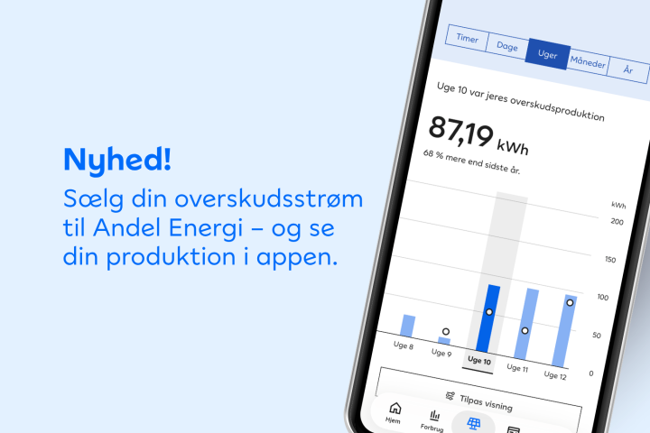 Nyhed: Sælg din overskudsstrøm og se overskudsproduktionen i appen